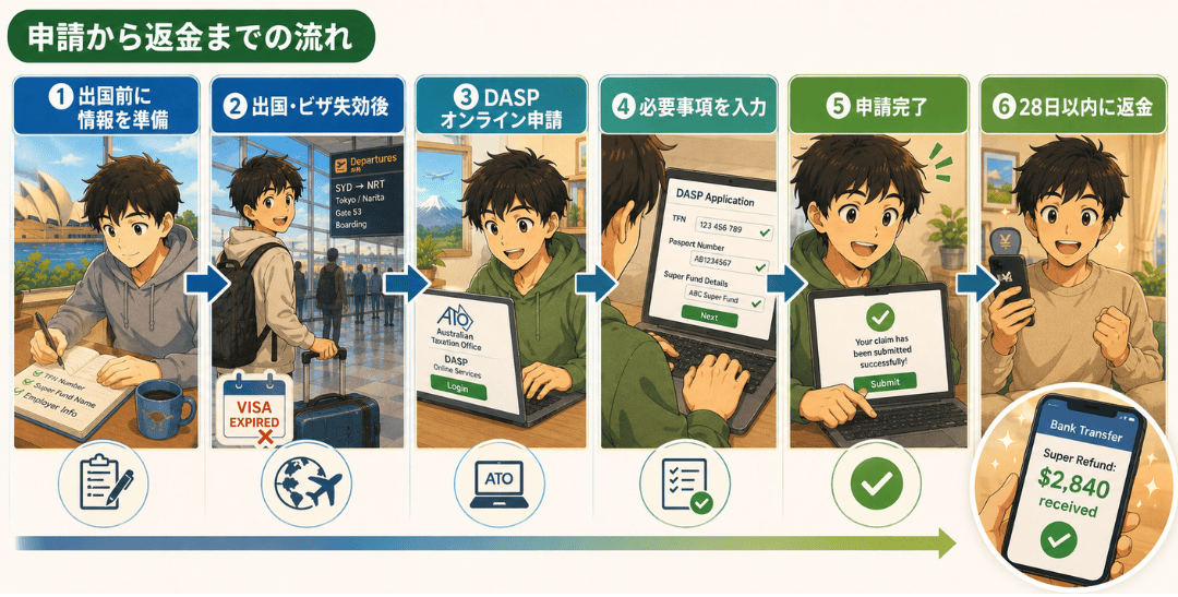 オーストラリアのスーパーアニュエーション 申請から返金の流れ