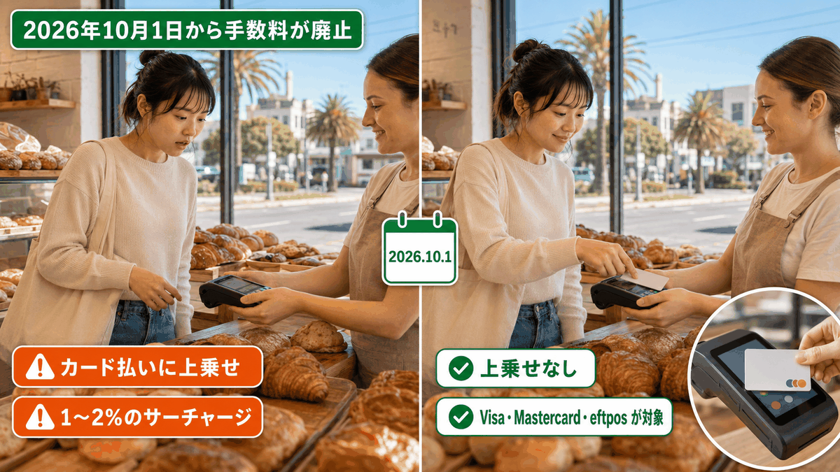 2026年10月1日にオーストラリアでカード手数料(サーチャージ)が廃止される前後の会計の違い
