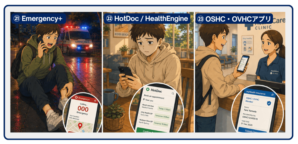 オーストラリアの緊急時・医療・保険関連アプリ一覧