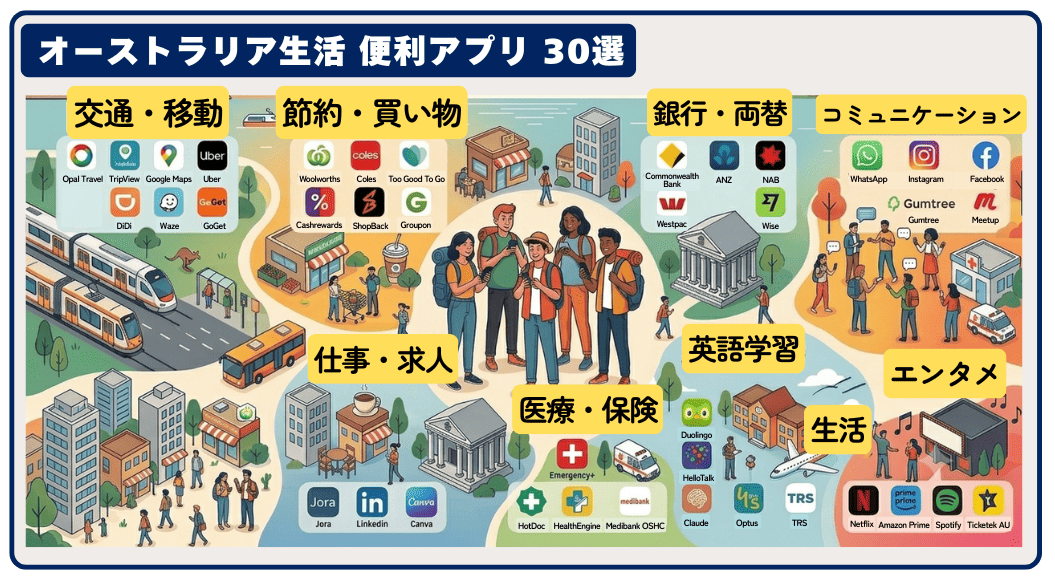 オーストラリア生活で入れておくと便利なアプリ30選