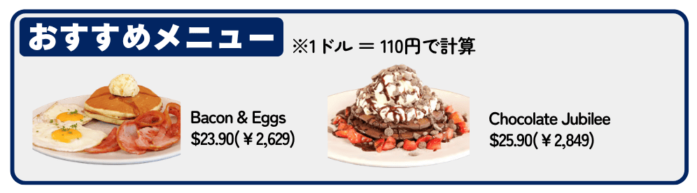 The Pancake Parlourの金額を比較