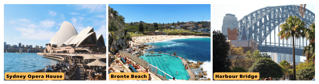 シドニーの人気観光スポット3選:Sydney Opera House・Bronte Beach・Harbour Bridge