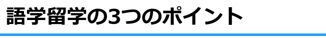 語学留学の3つのポイント